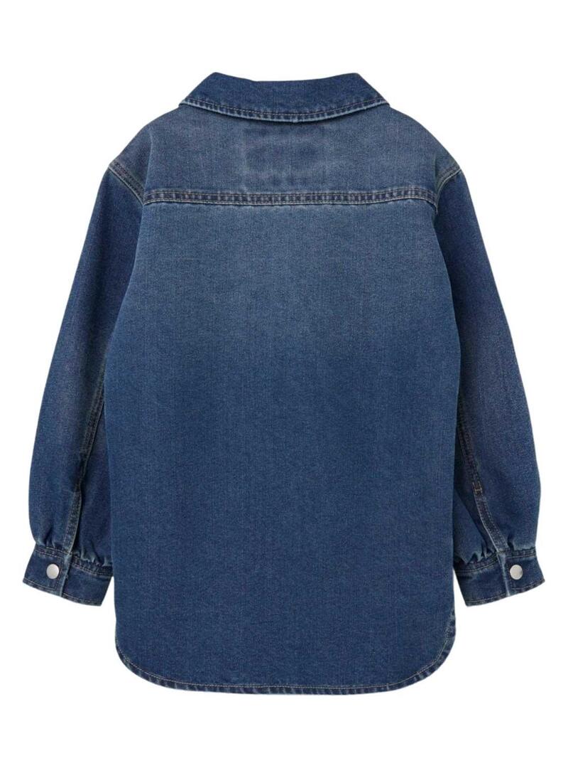 Overshirt Name It Star Denim Blu per Bambina