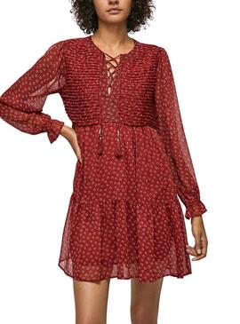 Vestito Pepe Jeans Eleonora Rosso per Donna