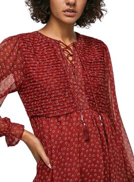 Vestito Pepe Jeans Eleonora Rosso per Donna