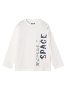 T-Shirt Mayoral Spazio Bianco per Bambino