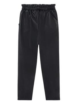 Pantaloni Mayoral Similpelle Nero per Bambina