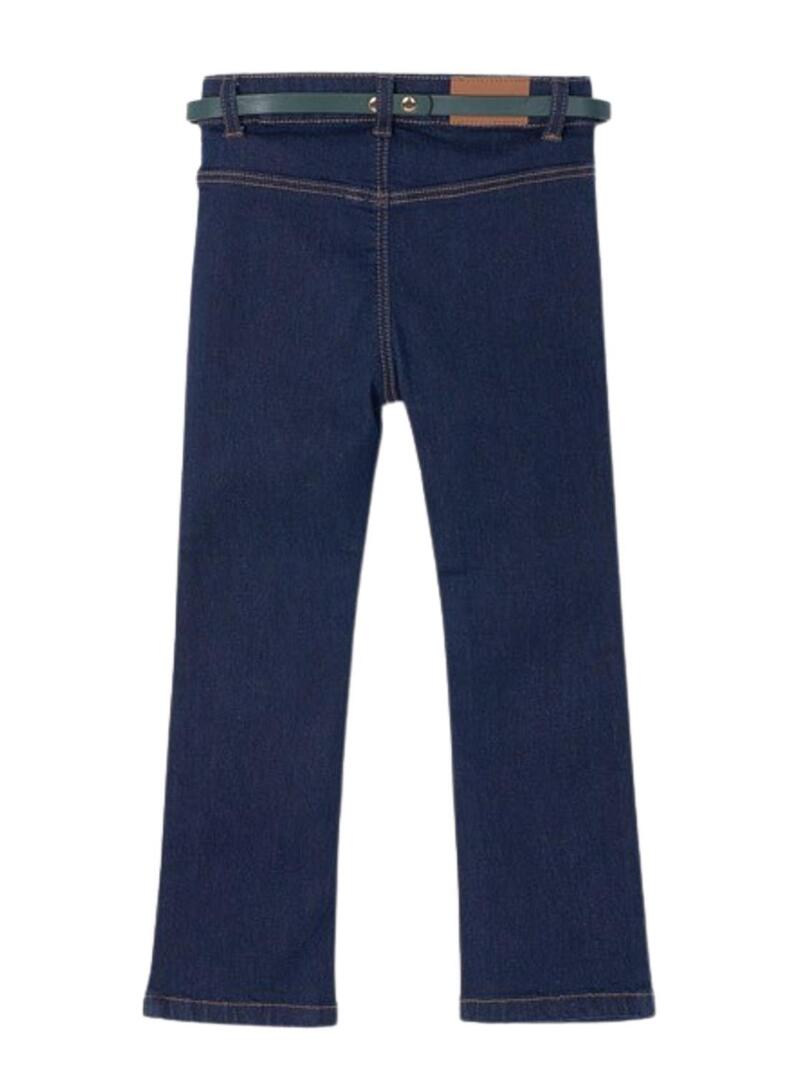 Pantaloni Mayoral Cintura Flare Blu Navy per Bambina