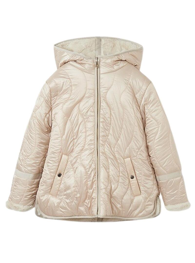 Giacca Mayoral Reversibile Pelliccia Beige per Bambina