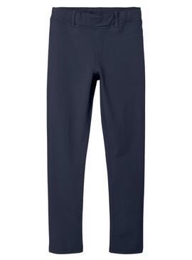 Pantaloni Name It Javi Solid Leggings Blu Navy Bambina