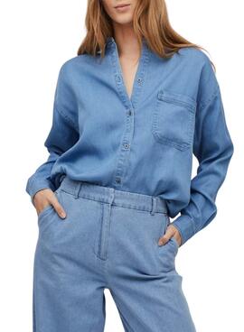 Camicia Vila Bista Oversize Blu per Donna
