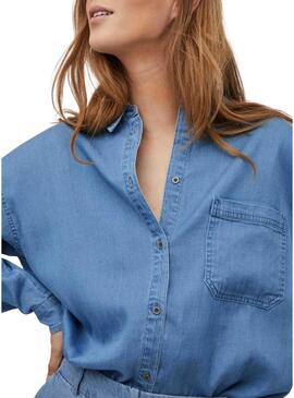 Camicia Vila Bista Oversize Blu per Donna