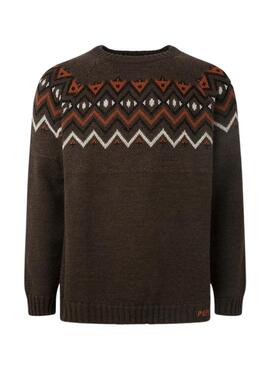 Pullover Pepe Jeans Malik Marron per Uomo