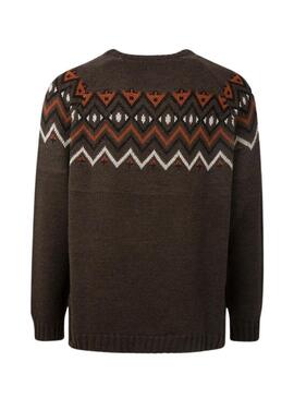 Pullover Pepe Jeans Malik Marron per Uomo