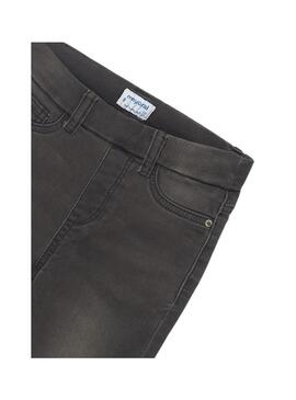 Pantaloni Mayoral Denim Cerrado Grigio per Bambina