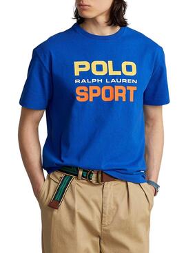 T-Shirt Polo Ralph Lauren Sport Blu per Uomo