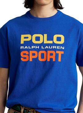 T-Shirt Polo Ralph Lauren Sport Blu per Uomo