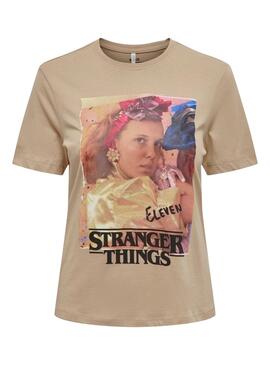 T-Shirt Only Stranger Things Camel per Donna