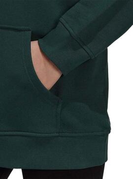 Felpa Adidas Trefoil Cappuccio Verde per Donna