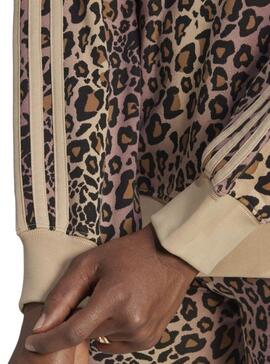 Felpa Adidas Animal Print Beige per Donna