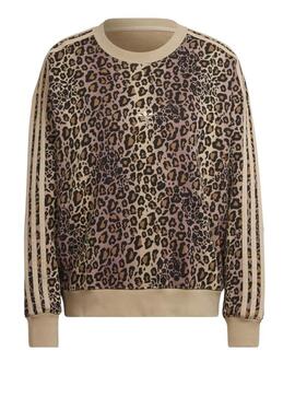 Felpa Adidas Animal Print Beige per Donna