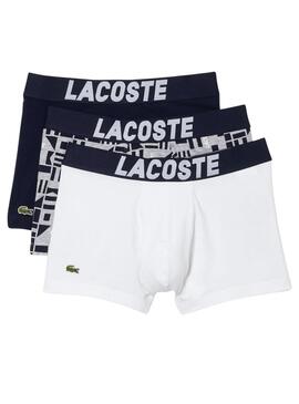 Pack 3 Mutande Lacoste Boxers Bianco Uomo