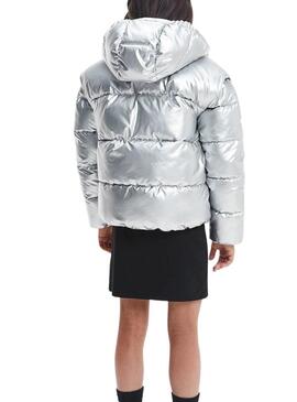 Giacca Calvin Klein Metallic Plateado per Bambina