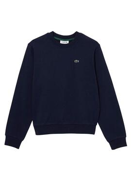 Felpa Lacoste Basic Blu Navy per Donna