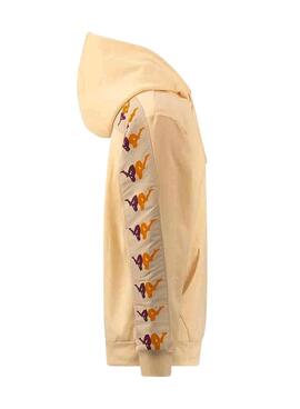 Felpa Kappa Cappuccio Giallo Claro Donna