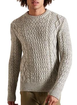 Pullover Superdry Cavo Jacob Beige per Uomo