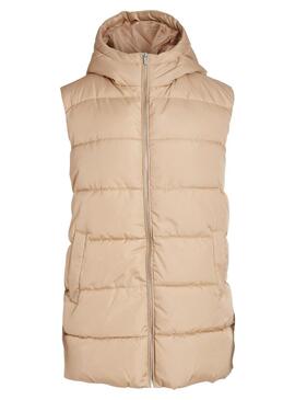 Gilet Vila Piumino Vitate Beige per Donna