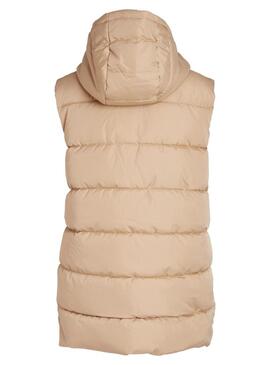 Gilet Vila Piumino Vitate Beige per Donna