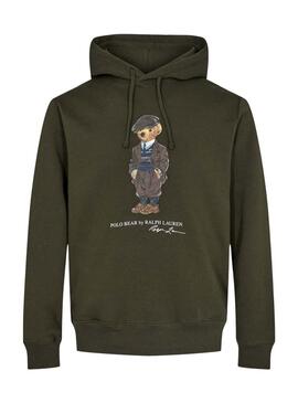 Felpa Polo Ralph Lauren Bear Verde per Uomo