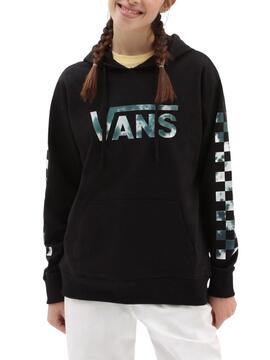 Felpa Vans Cloud Quadri Nero per Donna