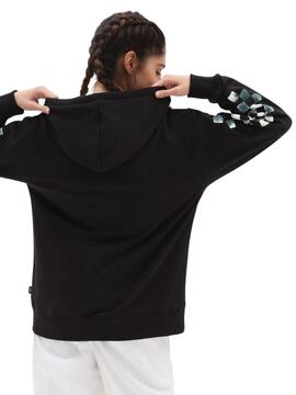 Felpa Vans Cloud Quadri Nero per Donna