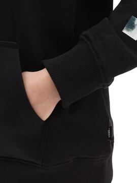 Felpa Vans Cloud Quadri Nero per Donna