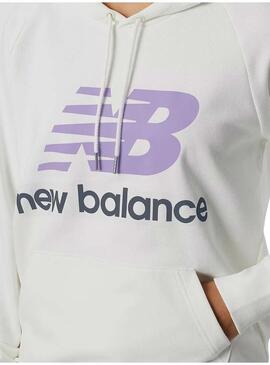 Felpa New Balance Essentials Bianco per Donna