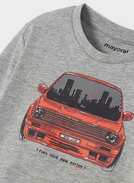 T-Shirt Mayoral Auto Grigio per Bambino