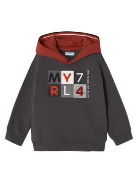 Felpa Mayoral Logo ricamato Grigio per Bambino