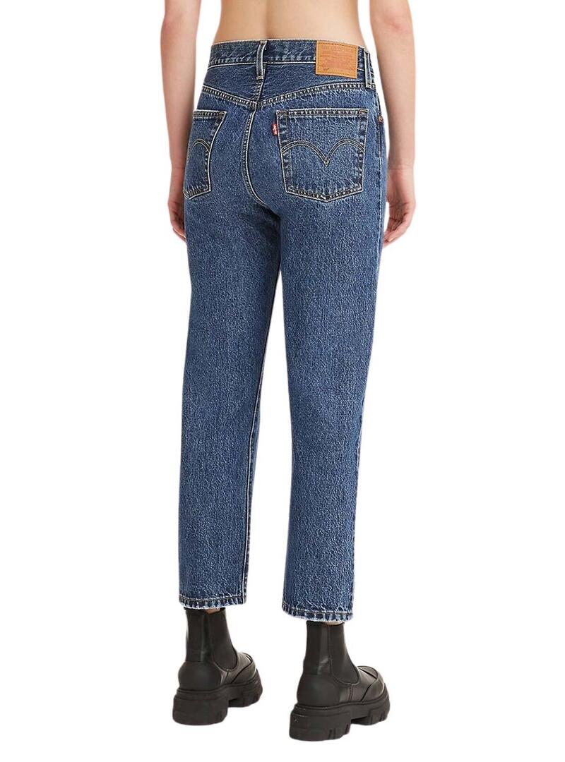 Jeans Levis 501 Crop Blu per Donna