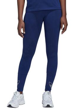 Leggings Adidas Trefoil Blu Navy per Donna