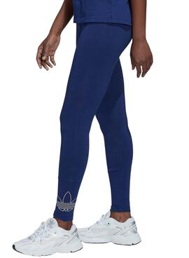 Leggings Adidas Trefoil Blu Navy per Donna