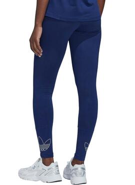 Leggings Adidas Trefoil Blu Navy per Donna