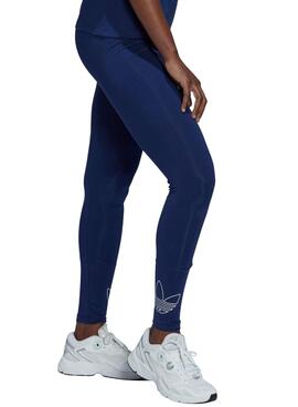 Leggings Adidas Trefoil Blu Navy per Donna