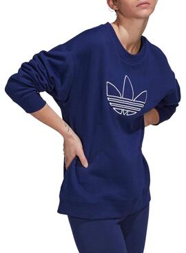 Felpa Adidas Oversized Blu Navy per donna