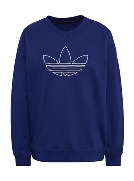 Felpa Adidas Oversized Blu Navy per donna