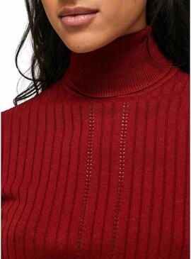 Pullover Pepe Jeans Dolcevita Bella Donna Rosso