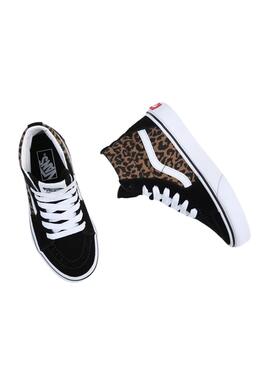 Sneakers Vans Sk8 Hi Leopardo per Bambina Nero