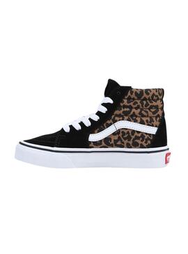 Sneakers Vans Sk8 Hi Leopardo per Bambina Nero