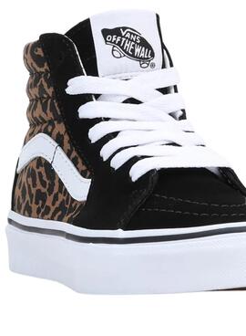 Sneakers Vans Sk8 Hi Leopardo per Bambina Nero