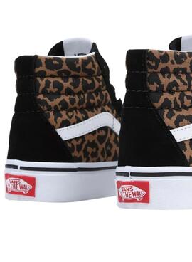 Sneakers Vans Sk8 Hi Leopardo per Bambina Nero