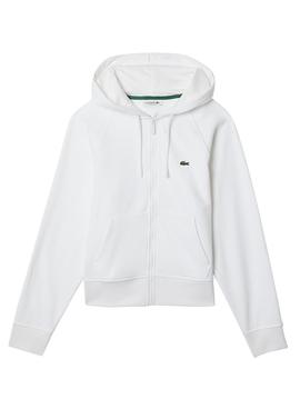 Felpa Lacoste Cerniera per Donna Bianco