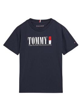 T-Shirt Tommy Hilfiger Graphic per Bambino Blu Navy