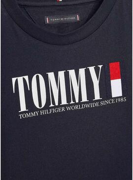 T-Shirt Tommy Hilfiger Graphic per Bambino Blu Navy