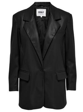 Blazer Only Lana Similpelle per Donna Nero