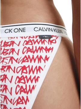 Stampa del logo Braga Calvin Klein Donna Rosso e Bianco